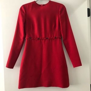 Valentino crepe couture bow waist mini dress